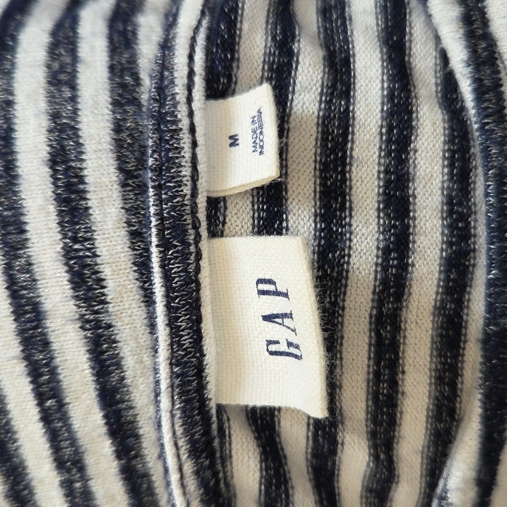 GAP Navy and White Striped Midi Dress Size M - Picture 4 of 4
